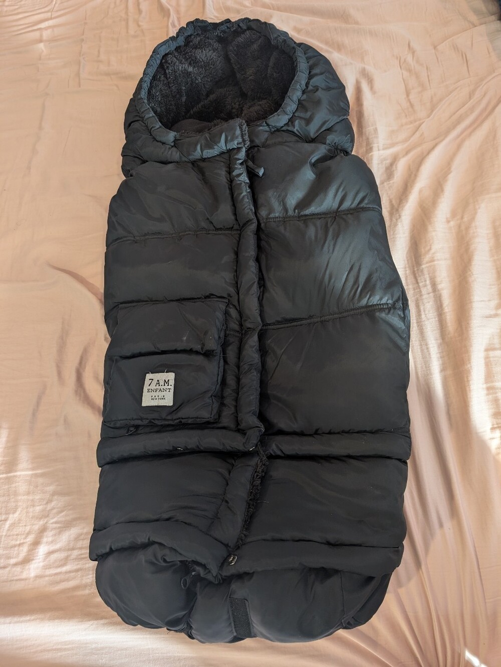 7am Enfant Blanket 212 Evolution Black Plush - Size 6M To 4T